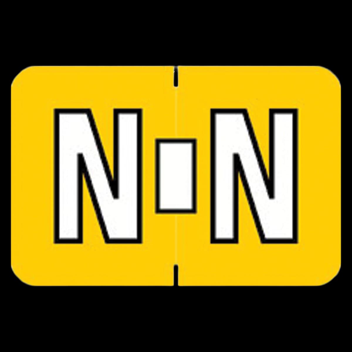 Colwell Compatible "N" Label, Yellow, Alphabetic, 1" H x 1.5" W, 225/Pack - Colwell Compatible "N" Label - Image 1