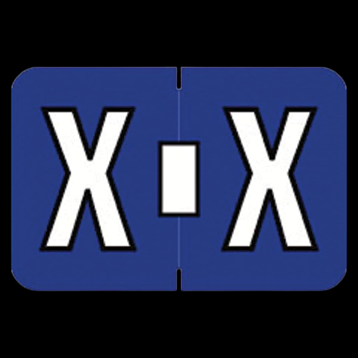 Colwell Compatible "X" Label, Dark Blue, Alphabetic, 1" H x 1.5" W, 225/Pack - Colwell Compatible "X" Label - Image 1