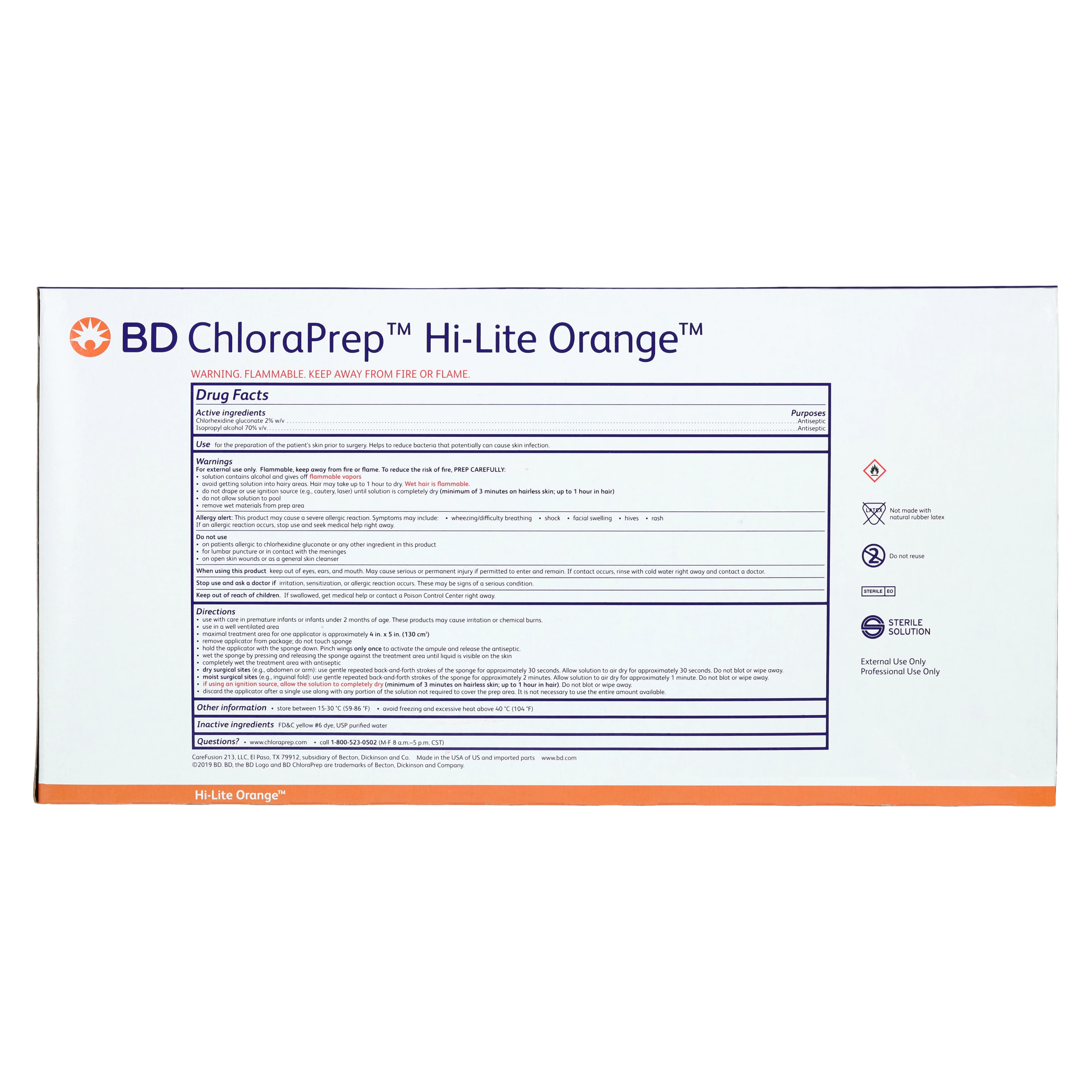 BD ChloraPrep Hi-Lite Applicator Sponge, 3mL, Orange Tint, Sterile thumbnail 6