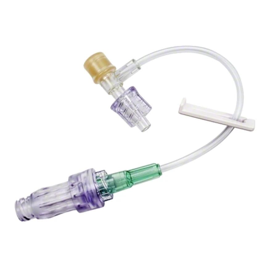 B. Braun Caresite Needle-Free Connector, Positive Displacement, Needleless, 6" with Removable T-Port Extension Set, Sterile, Latex-Free, 100/Case - Connector Pos Displc NeedleFr - Image 1