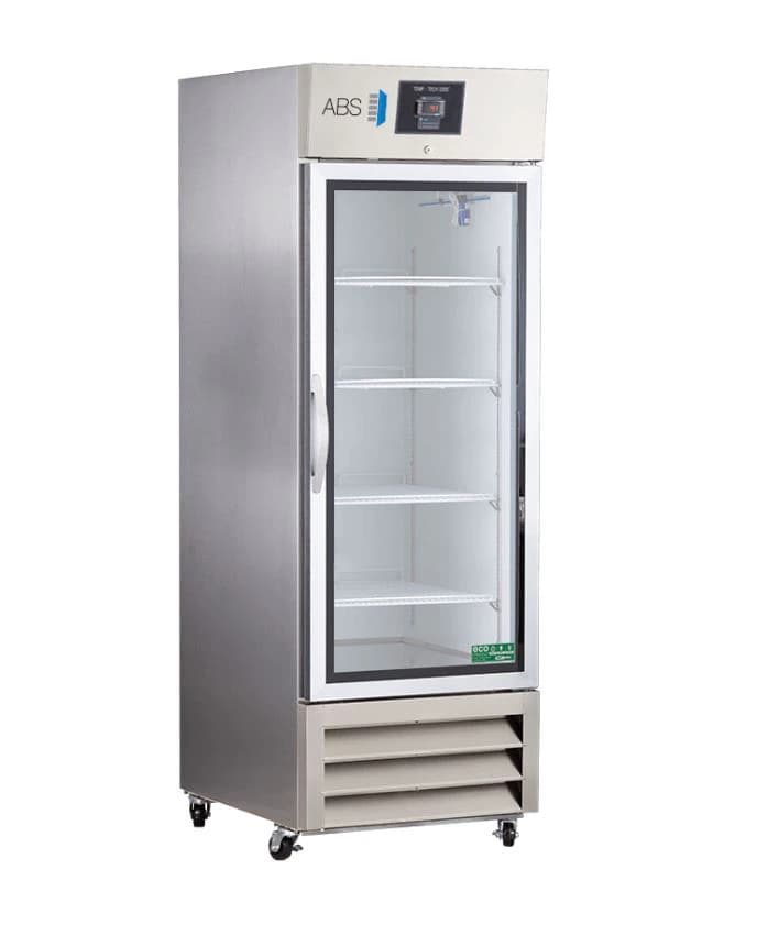 American Biotech Supply Pharmacy Refrigerator, 23 Cu Ft, Glass Door, +2 to 8°C, Cycle Defrost - Refrigerator Pharm Glass Door - Image 1