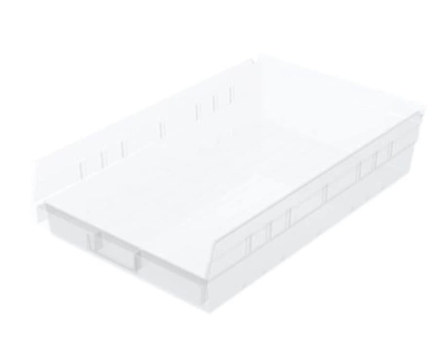 Akro-Mils Bin Shelf, Clear Plastic, 17-7/8" x 11-1/8" x 4", 12/Case - Bin Shelf 17-7/8x11-1/8x4" - Image 1
