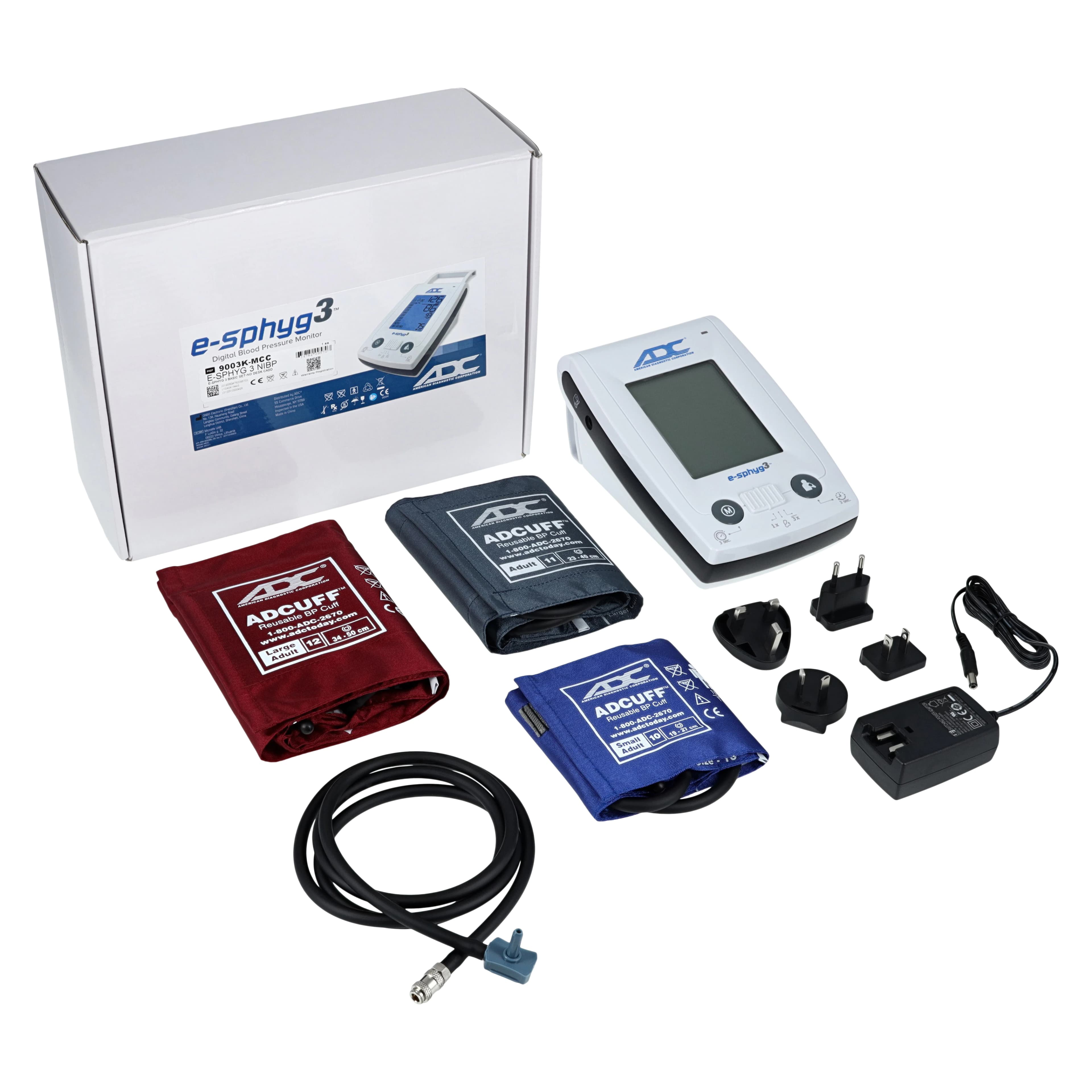 American Diagnostic E-Sphyg3 NIBP Monitor, 4.8V AC Adapter, White, Latex-Free thumbnail 2