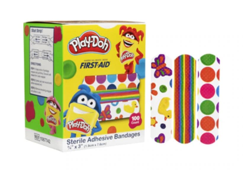 Dukal Stat Strip Adhesive Bandage, Plastic, 3/4" x 3", Play-Doh Color, Sterile, 100/Box - Bandage Adhesive Play-Doh - Image 1