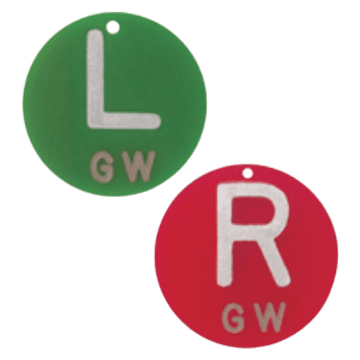 Allcraft Wellman Products Round Left/Right Marker Set with Initials - Marker Round Left/Right w/Init - Image 1
