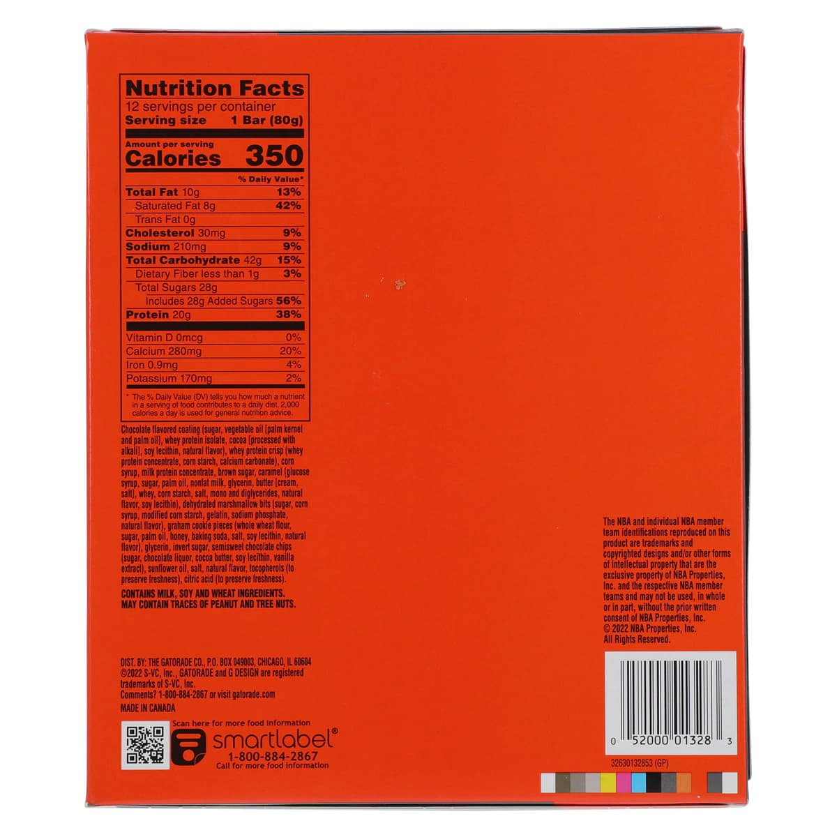 Gatorade Recover Whey Protein Bar, S'Mores, 2.8 oz, 12/Case thumbnail 5