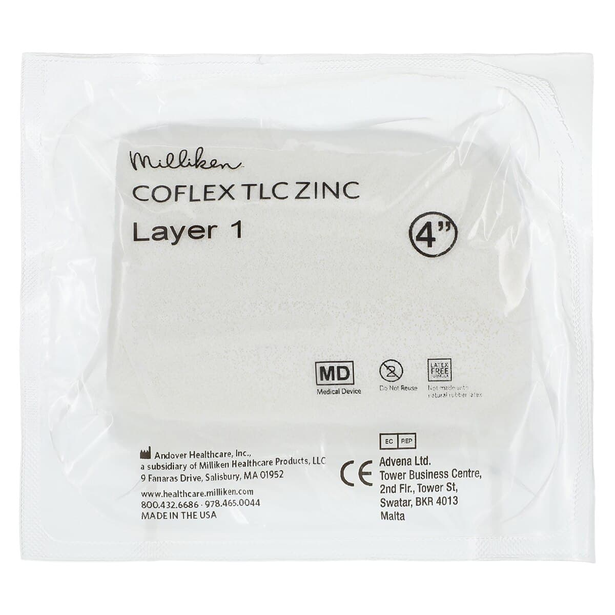 CoFlex TLC Compression Bandage Kit, Foam/Elastic, 4" x 7 yds, Tan/White, 8/Case thumbnail 2