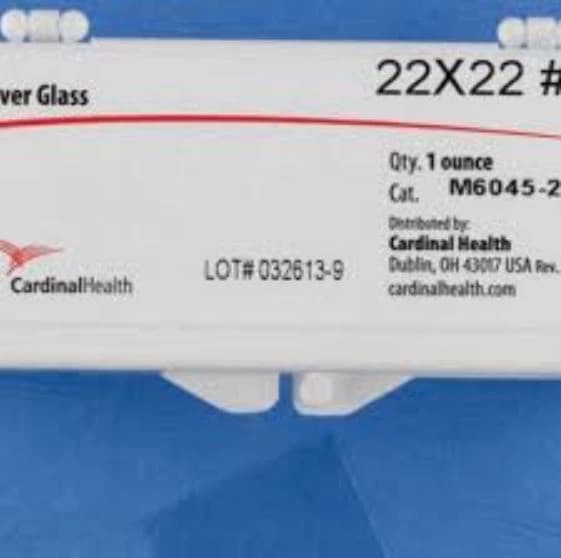 Cardinal Health SuperSlip Cover Glass, 22x22mm, Thickness #1 (0.13-0.17mm), 100 per Box - Glass Cover SuperSlip #1 - Image 1