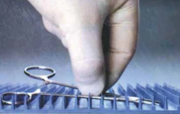 Healthmark Silicone Finger Mat for Instruments, Blue, 21.1 x 9.8 inches, Reusable, Non-Sterile, Each - Mat Finger Silicone f/ Instr - Image 1