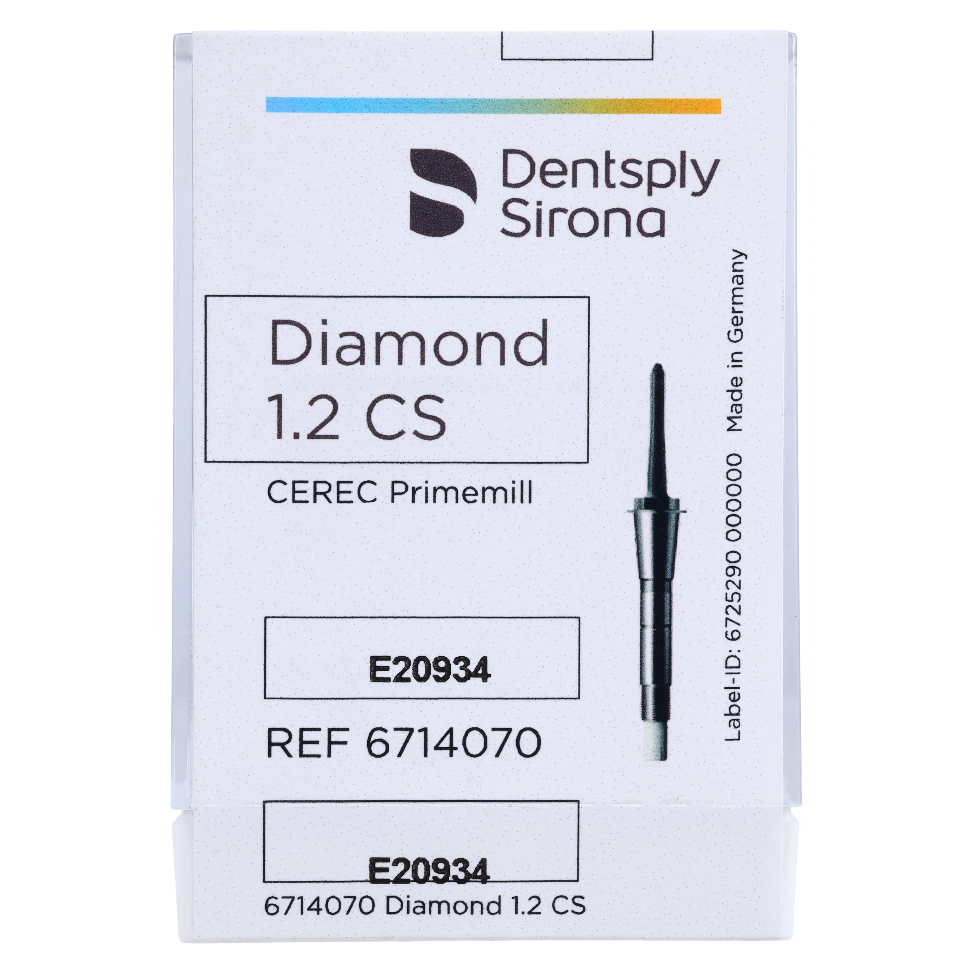 CEREC Primemill Diamond Milling Bur, 1.2 CS, 1.2 mm, 6/Pack, 6714070 thumbnail 5