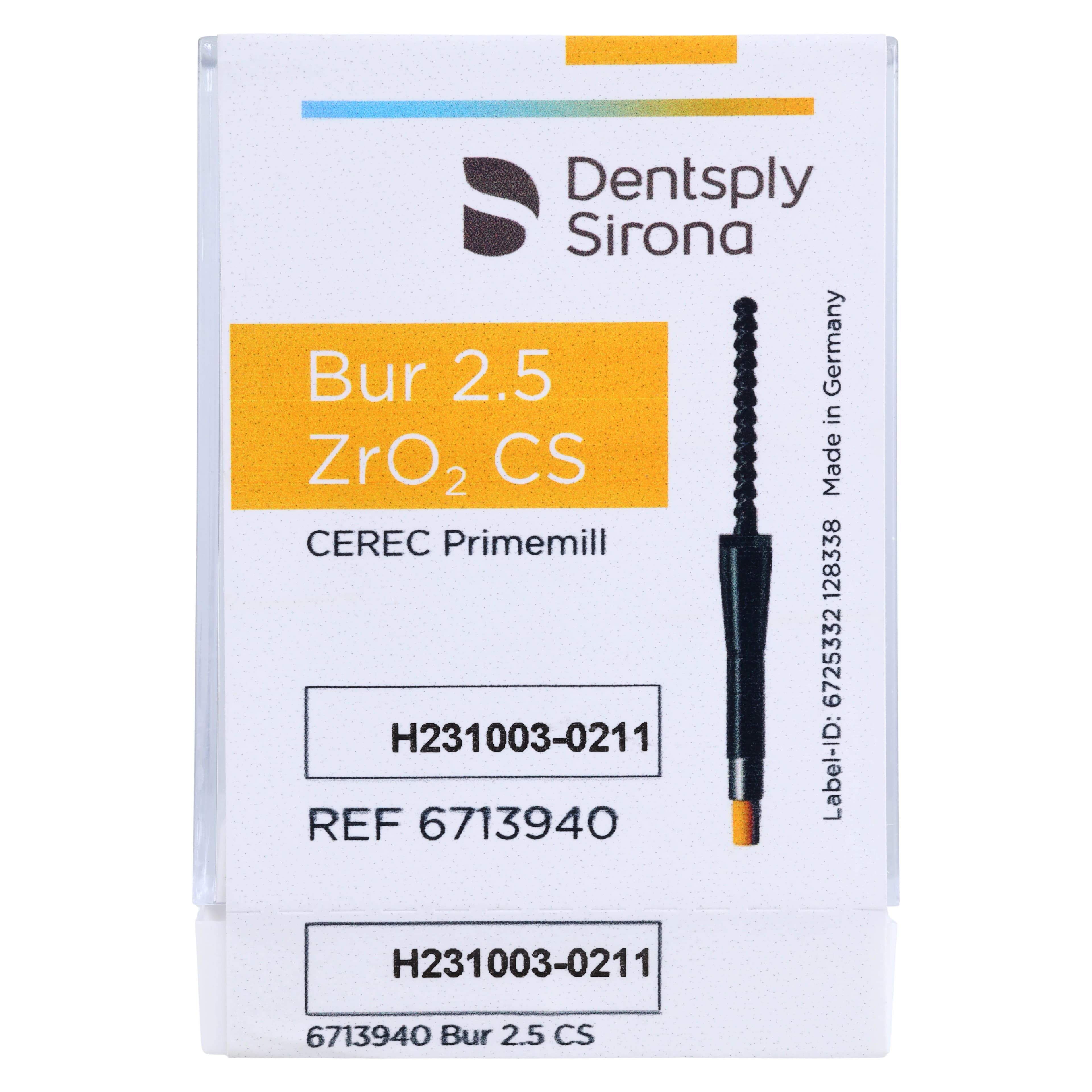 CEREC Primemill Milling Bur ZrO2 CS, 2.5 mm, 3/Pkg thumbnail 5
