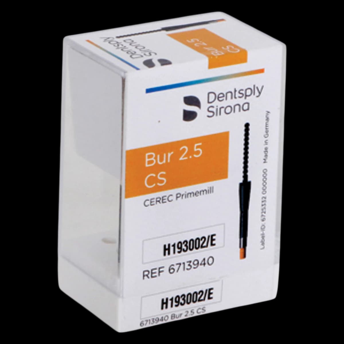 CEREC Primemill Milling Bur ZrO2 CS, 2.5 mm, 3/Pkg - Cerec Primemill Bur ZrO2 CS - Image 1