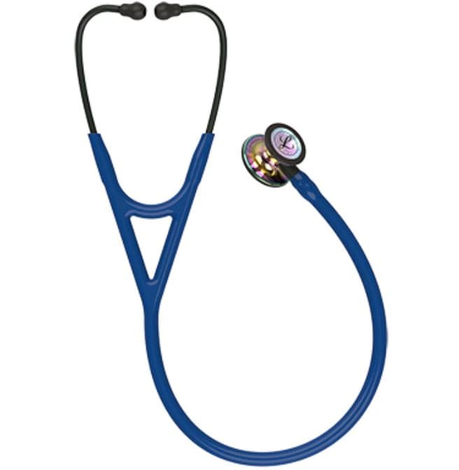 3M Littmann Cardiology IV Stethoscope, Adult/Pediatric, Rainbow/Navy, 28 inches - Stethoscope Cardio IV Rnbw/Nvy - Image 1
