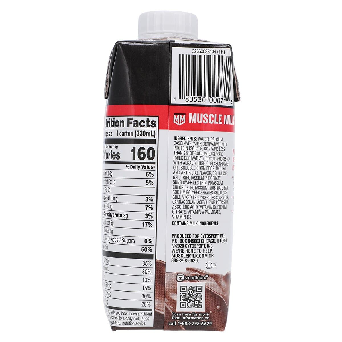 Muscle Milk Genuine RTD Protein Shake, Chocolate, 11 oz, 12/Case thumbnail 2