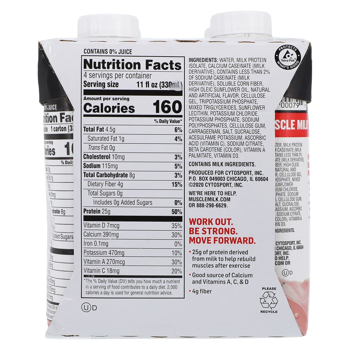 Muscle Milk Genuine Protein Shake, Ready-to-Drink, Strawberry, 11 oz Carton, 12/Case thumbnail 2