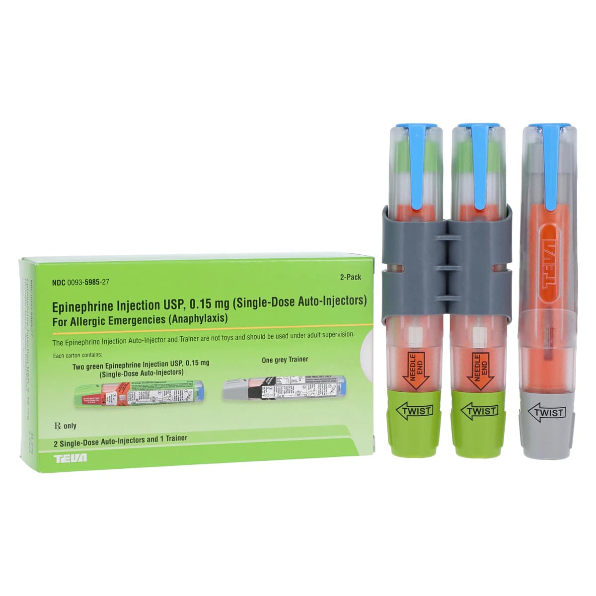 Epinephrine Injection 0.15 mg Auto-Injector, Teva Pharmaceuticals, 2/Package thumbnail 2