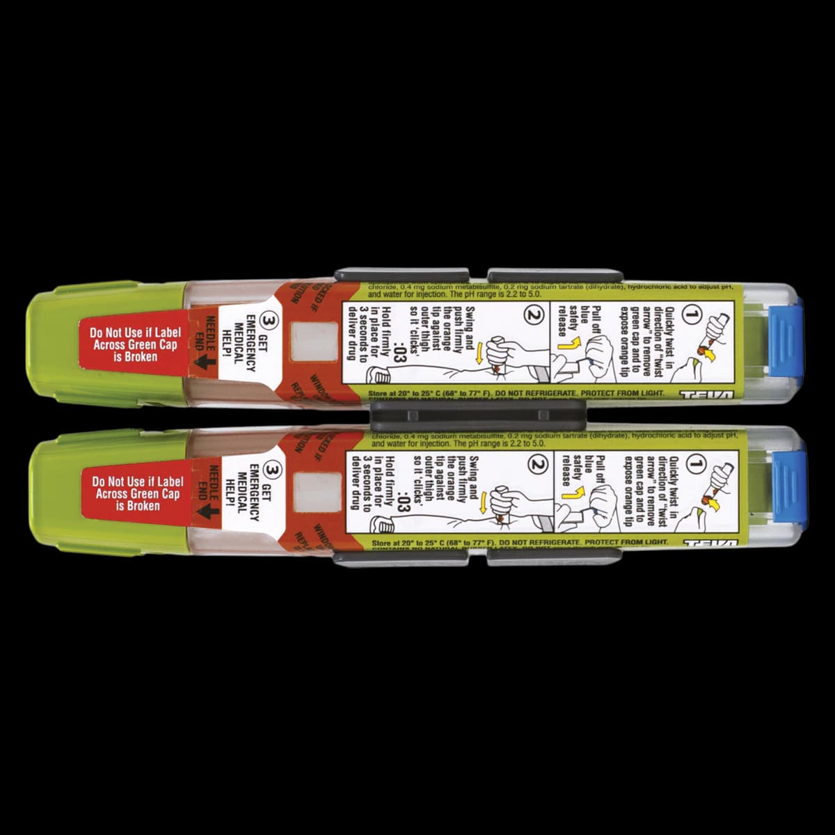 Epinephrine Injection 0.15 mg Auto-Injector, Teva Pharmaceuticals, 2/Package - Epinephrine Injection 0.15 mg - Image 1