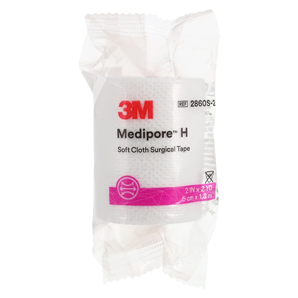 3M Medipore H Soft Cloth Surgical Tape, 2" x 2 yds, Individually Packaged, White, 48 Rolls/Bag, 2860S-2 thumbnail 2