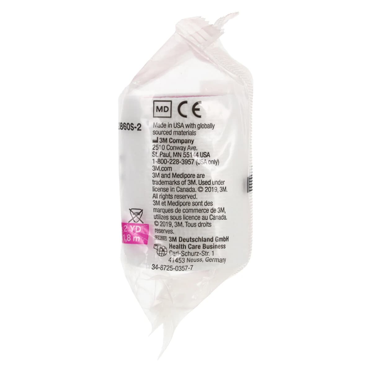 3M Medipore H Soft Cloth Surgical Tape, 2" x 2 yds, Individually Packaged, White, 48 Rolls/Bag, 2860S-2 thumbnail 3
