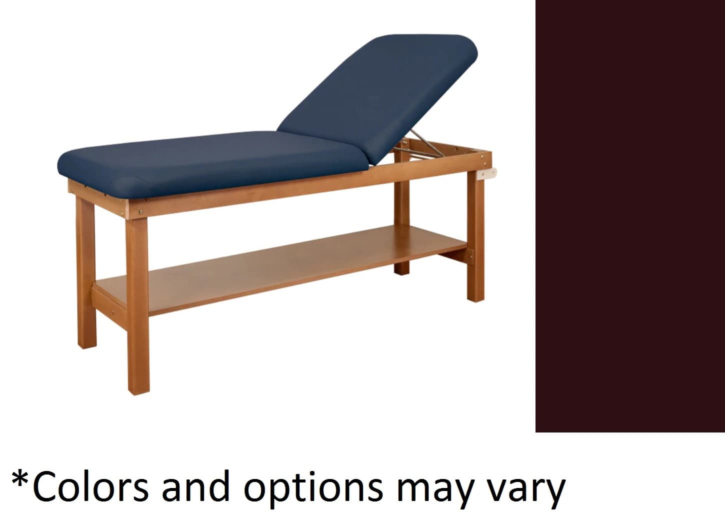 Oakworks Powerline Treatment Table, Ruby, with Shelf, 500 lb Capacity - Table Tx Natural Ruby Shelf - Image 1