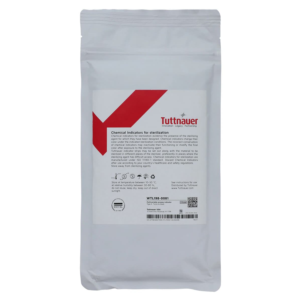 Tuttnauer Type 4 Multi-Variable Chemical Indicator Strips for Steam Sterilization, 500/Bag, WTL198-0081 - Type 4 Chemical Indicator, 500/Bag, WTL198-0081 - Image 1