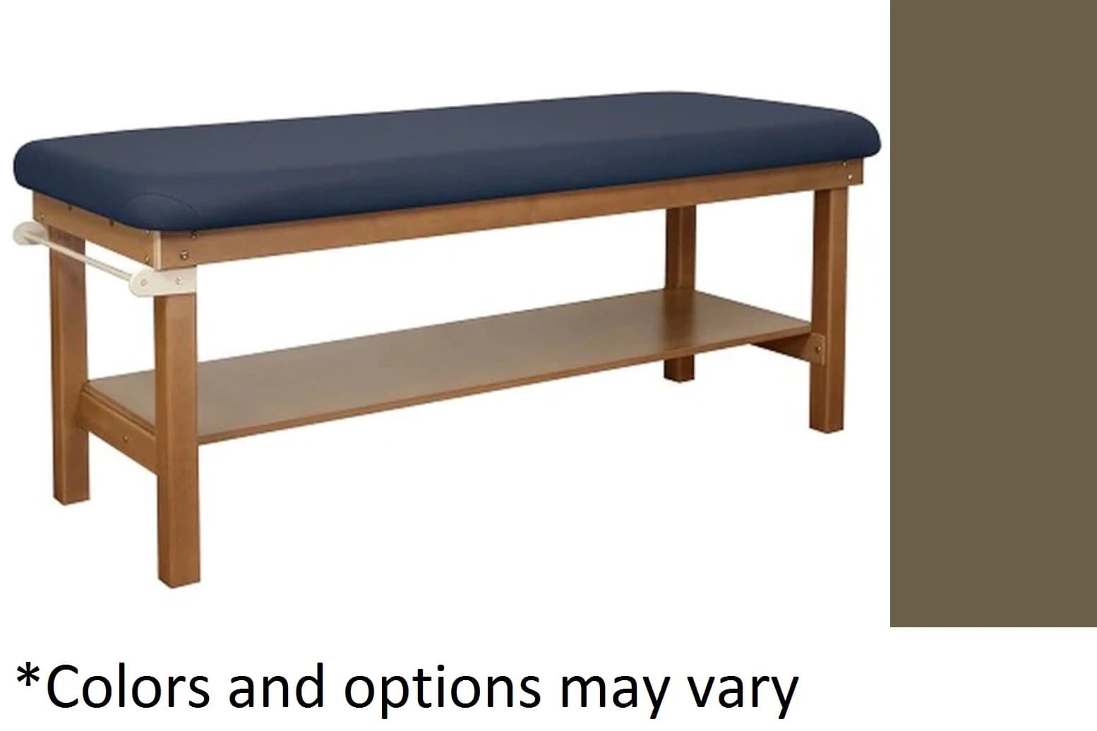 Oakworks Powerline Treatment Table, Earth, Gray, with Shelf, 500 lb Capacity - Table Tx Gray Earth Shelf - Image 1