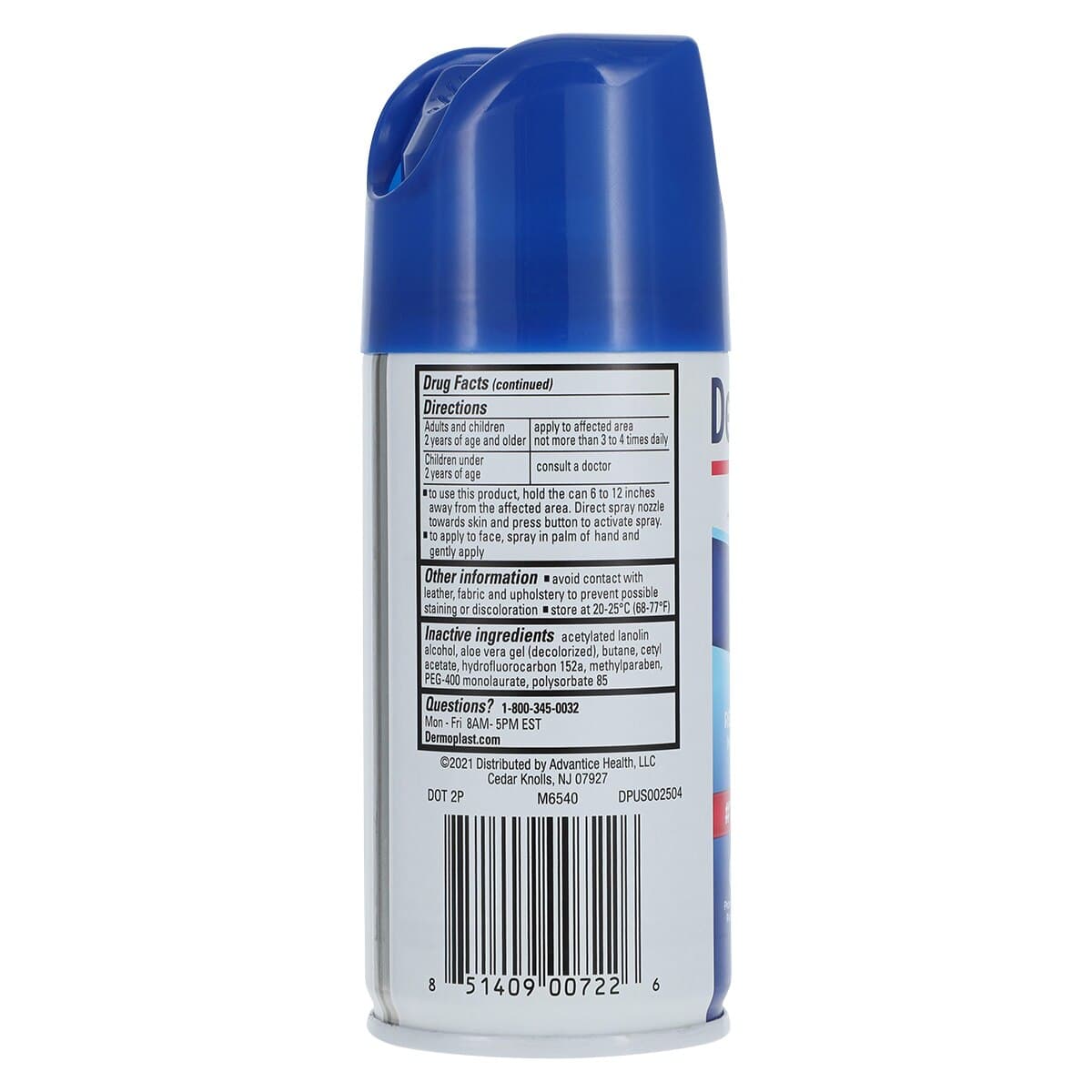 Dermoplast Pain Relief Spray, 20% Benzocaine / 0.5% Menthol, 2.75 oz Can thumbnail 3