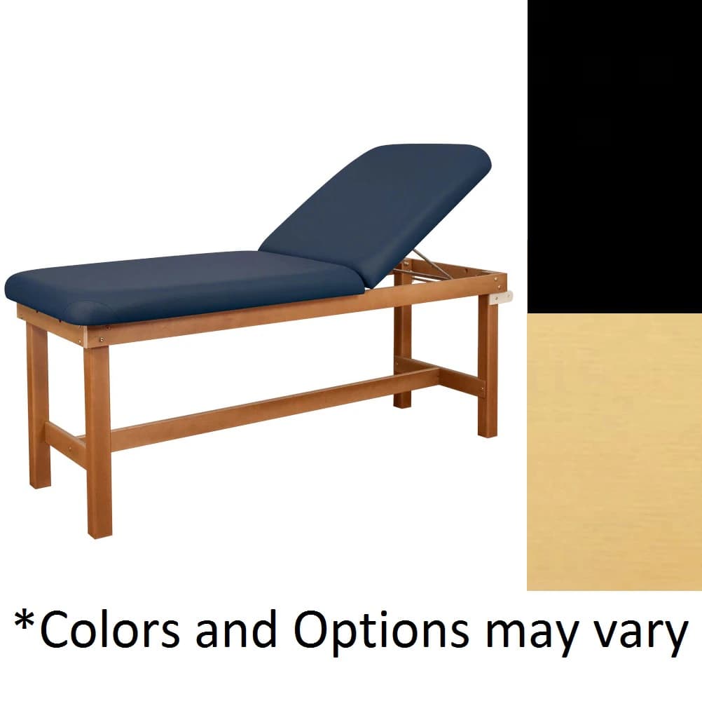 Oakworks Powerline Treatment Table, Natural Coal, Backrest, 500 lb Capacity - Table Tx Natural Coal Bkrst - Image 1