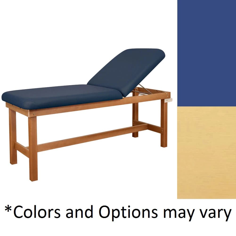 Oakworks Powerline Treatment Table, Ocean Blue, Backrest, 500 lb Capacity - Table Tx Natural Ocean Bkrst - Image 1