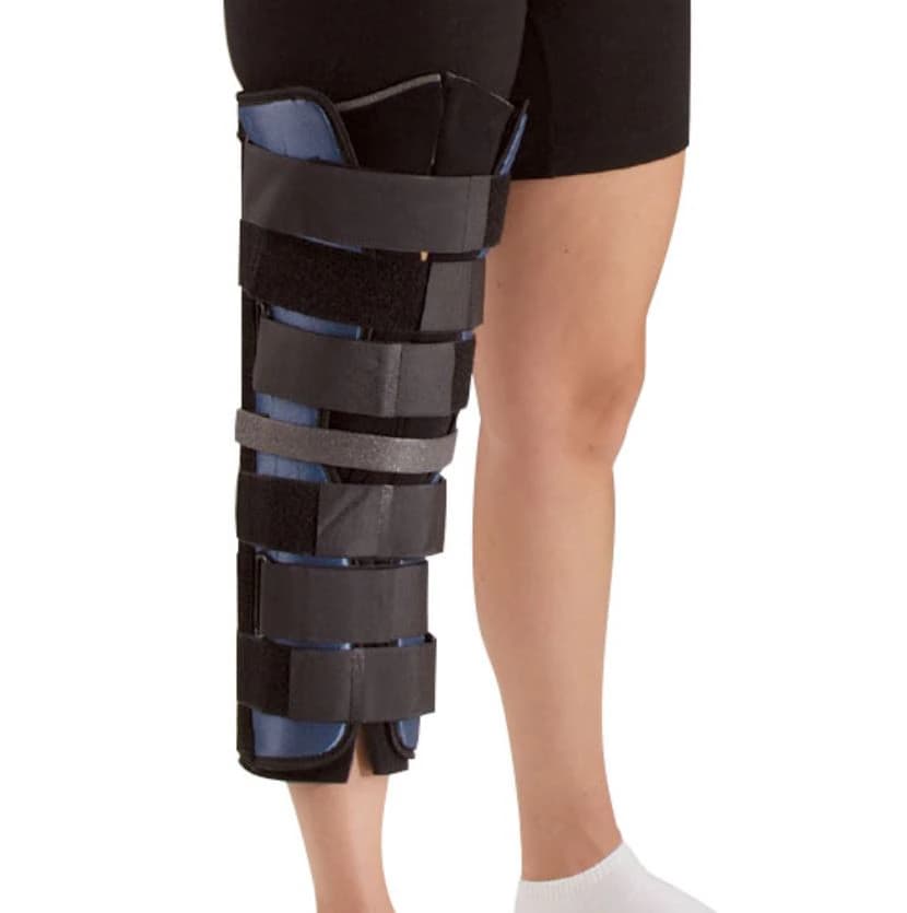 DeRoyal PremierPro Knee Immobilizer, Adult, Canvas, 16" Length, One Size, Left/Right - MED PremierPro Immblzr Knee Tb - Image 1