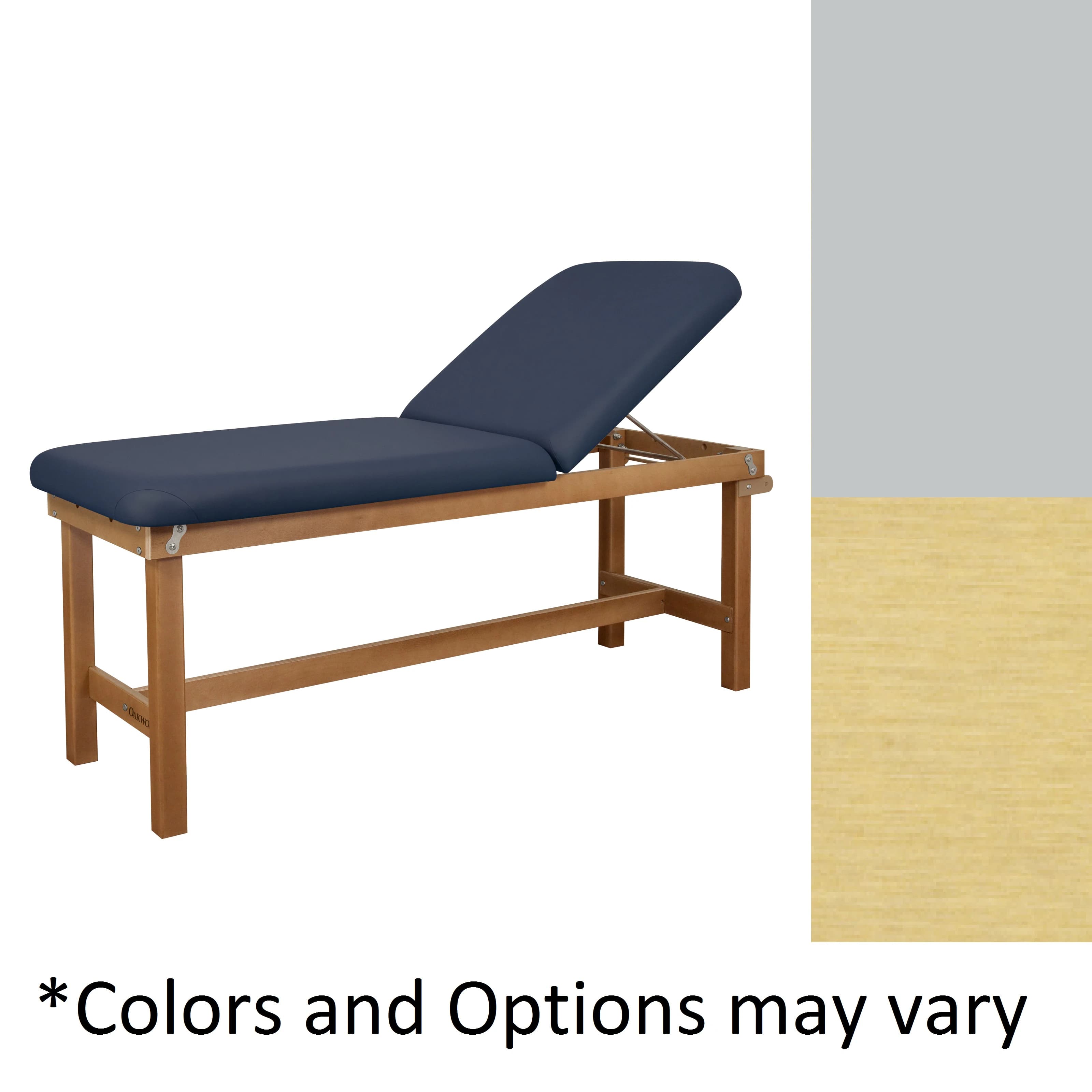 Oakworks Powerline Treatment Table, Natural Stone, Backrest with Shelf, 500 lb Capacity - Table Tx Nat Stone Bkrst Shlf - Image 1