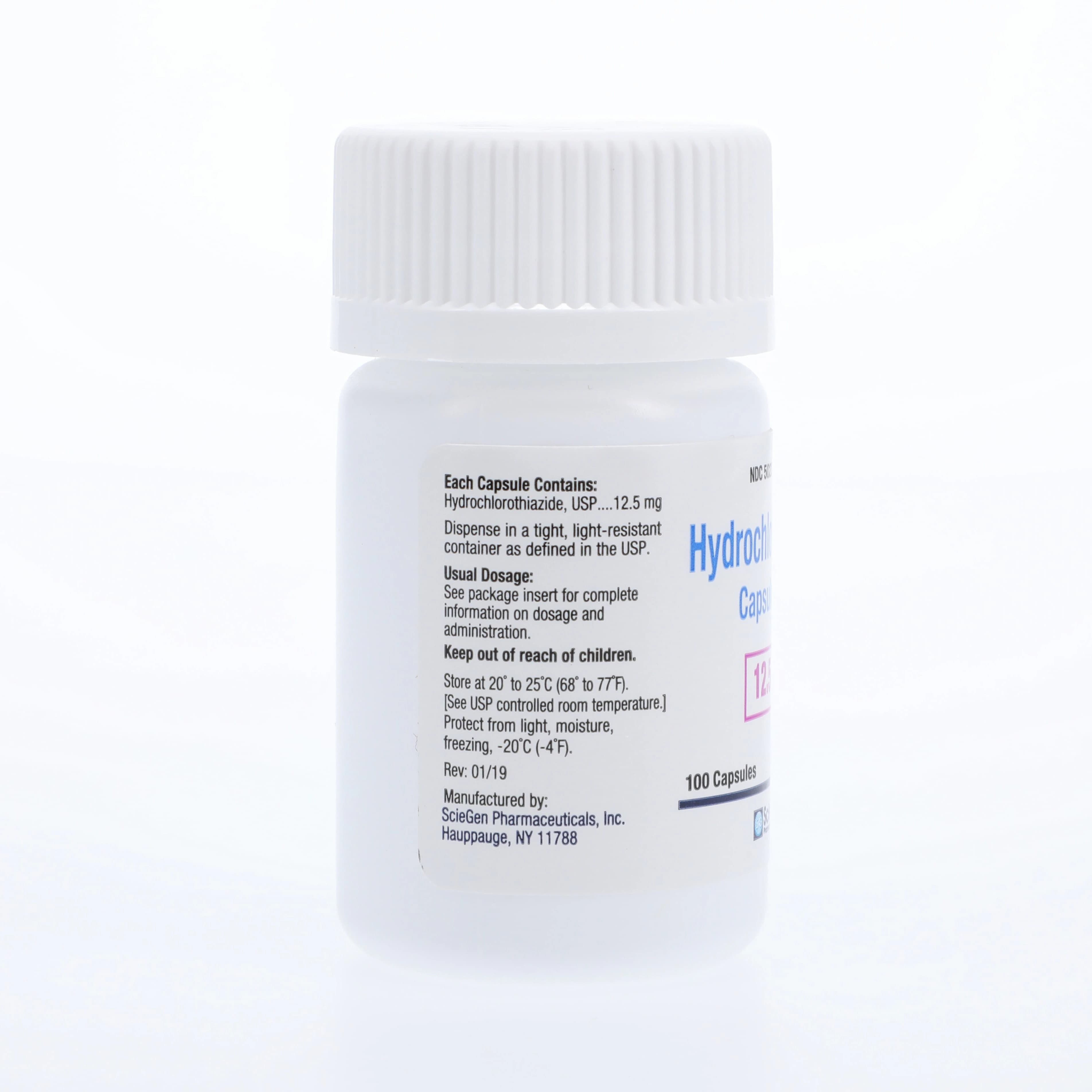 Hydrochlorothiazide Capsules 12.5mg, 100/Bottle (Sciegen Pharmaceuticals) thumbnail 2