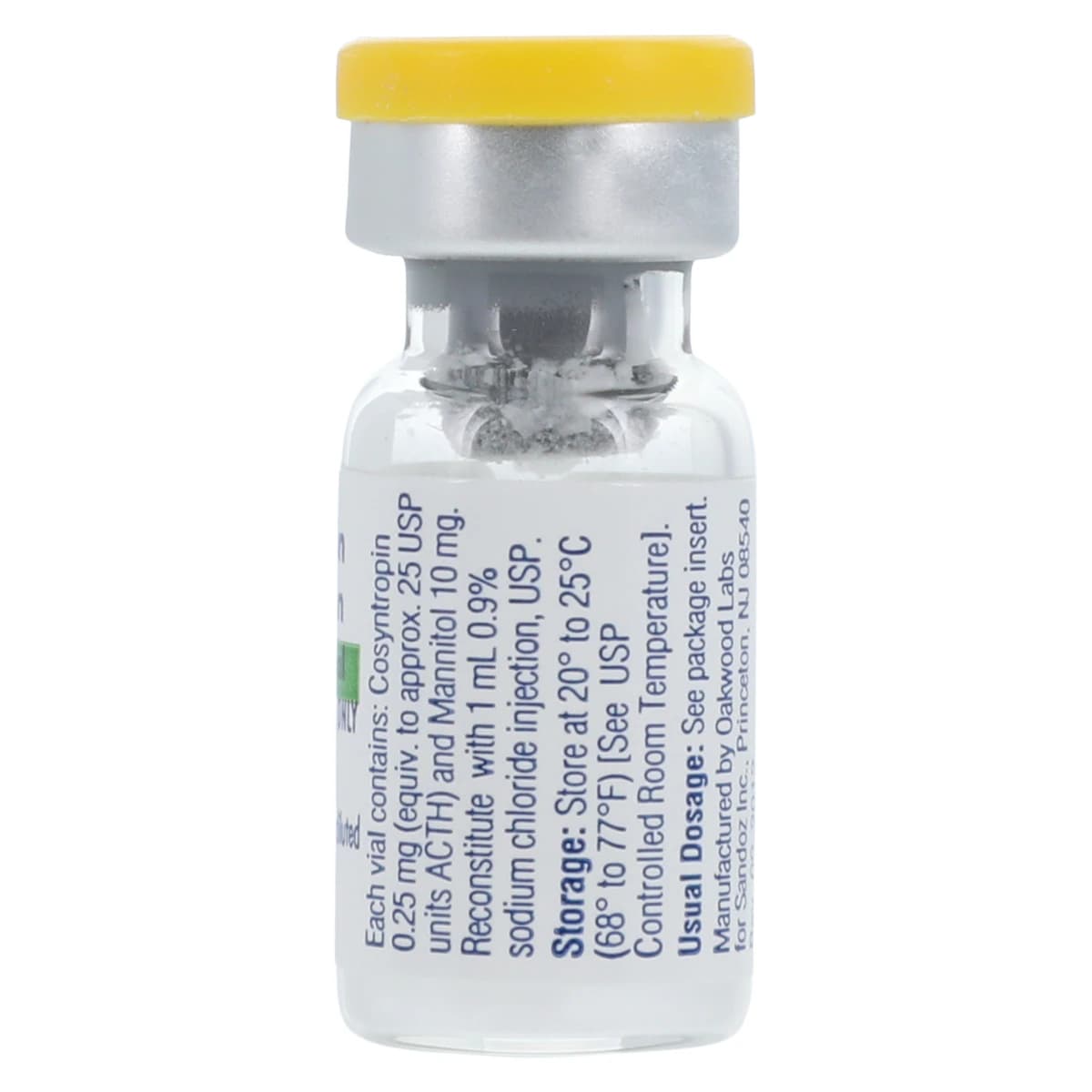 Cosyntropin Injection 0.25mg, Single Dose Vial, Preservative Free, 1mL, 10/Package thumbnail 5