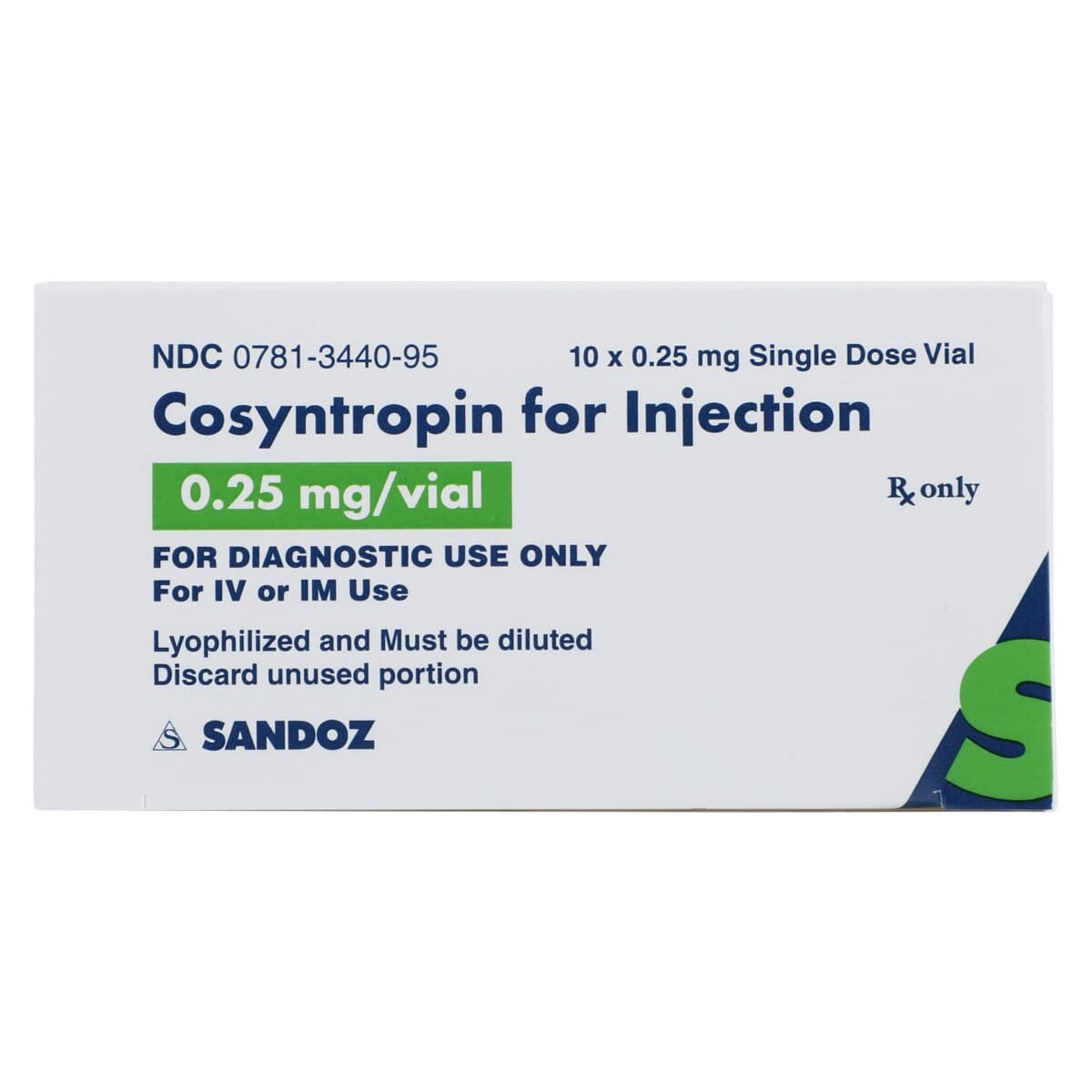 Cosyntropin Injection 0.25mg, Single Dose Vial, Preservative Free, 1mL, 10/Package thumbnail 7