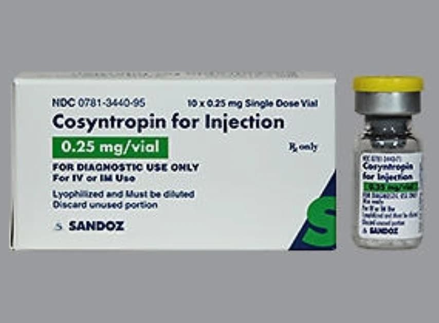 Cosyntropin Injection 0.25mg, Single Dose Vial, Preservative Free, 1mL, 10/Package thumbnail 2