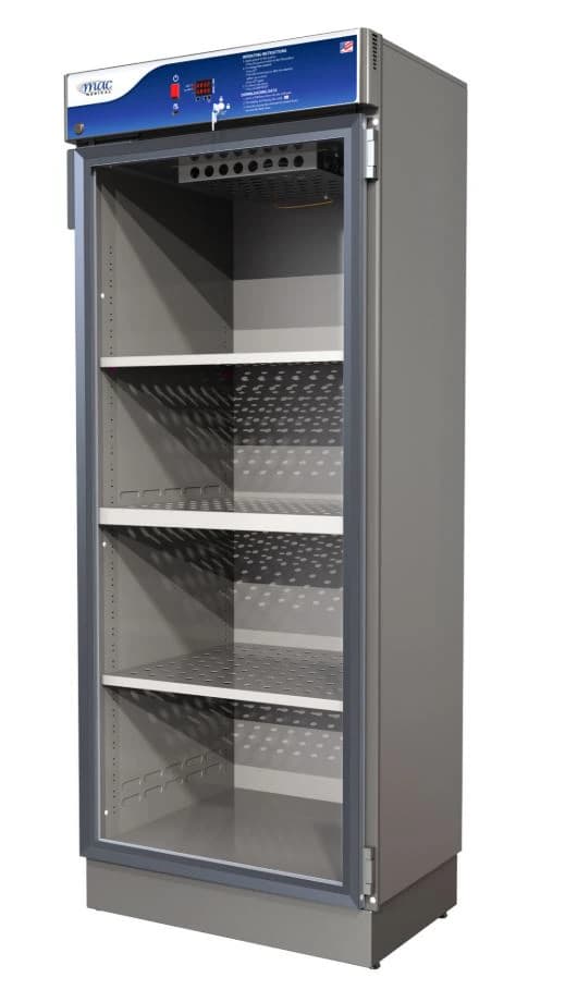 Mac Medical D-Series Mobile Warmer Cabinet, Single Chamber, Glass Door, Stainless Steel, 15.6 Cu Ft, 90-160°F - Cabinet Wrmr Mobl GlassDoor SS - Image 1