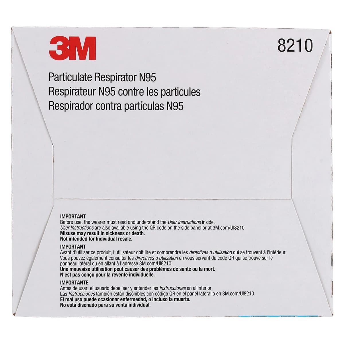 3M Particulate Respirator 8210, N95, NIOSH Approved, 20/Box, 8210 thumbnail 9