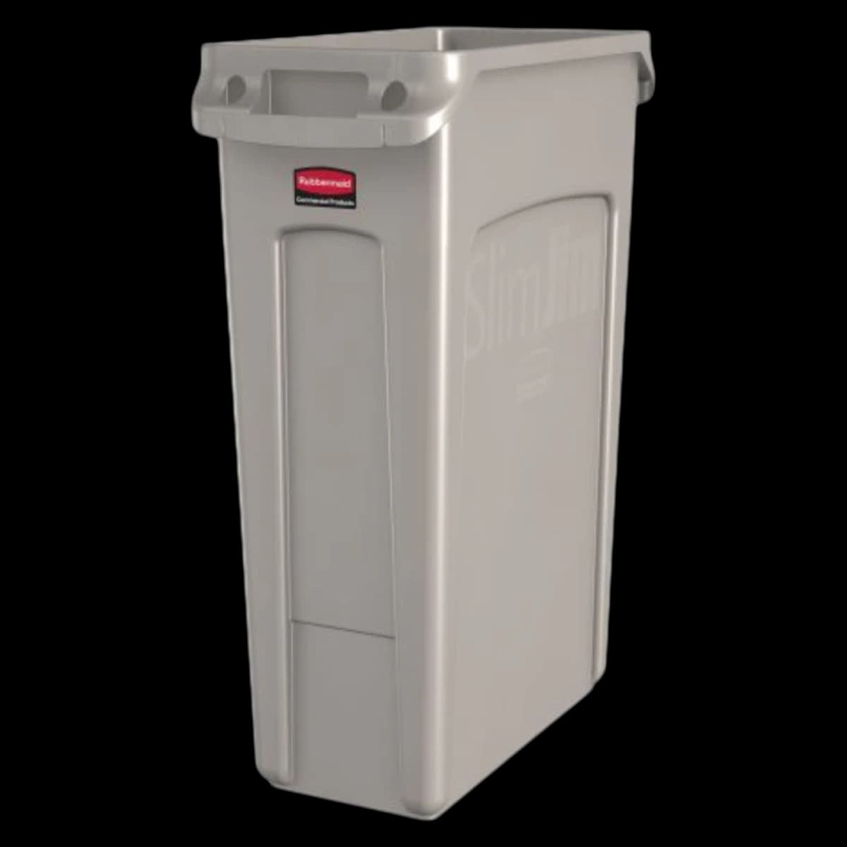 Rubbermaid Commercial Slim Jim with Venting Channels, Beige, No Lid, 4 EA/CA - Rubbermaid Commercial Slim Jim with Venting Channels - Image 1