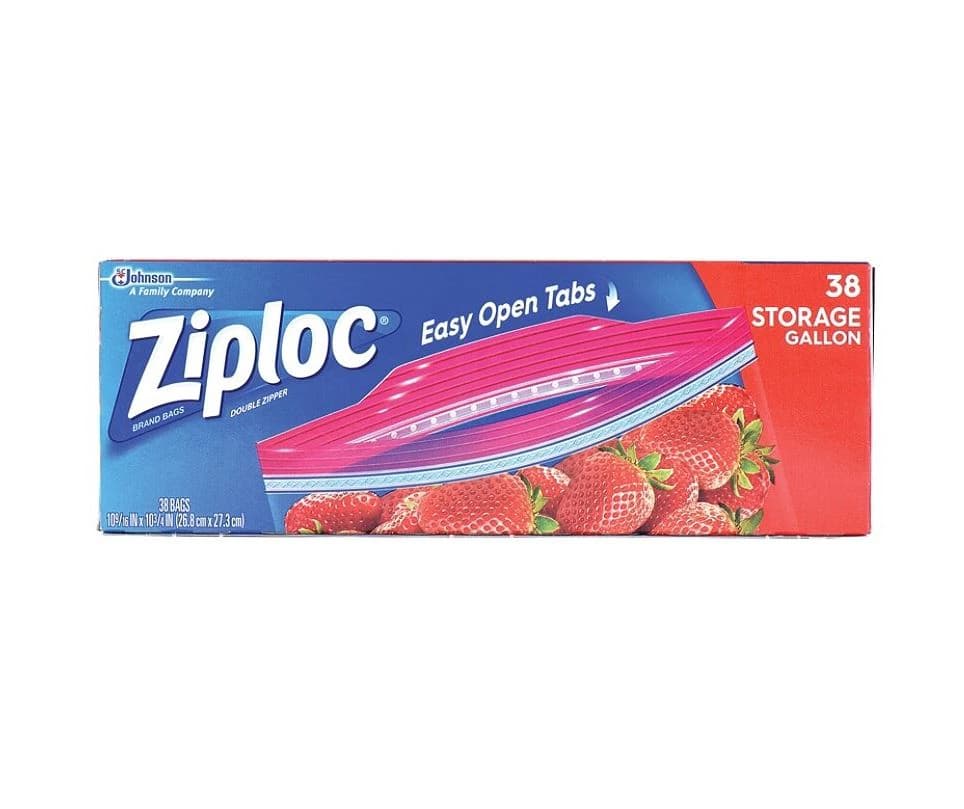 Ziploc Clear Double Zip Storage Bags, 1 Gallon, 38/Box - Bag Ziploc Clear Double Zip - Image 1