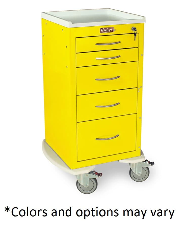 Harloff M-Series Anesthesia Cart, 22x24.75x40.5", 5 Drawers, Electronic Keypad Lock, Special Color - Cart Anesth E-Keypad Spec Colr - Image 1