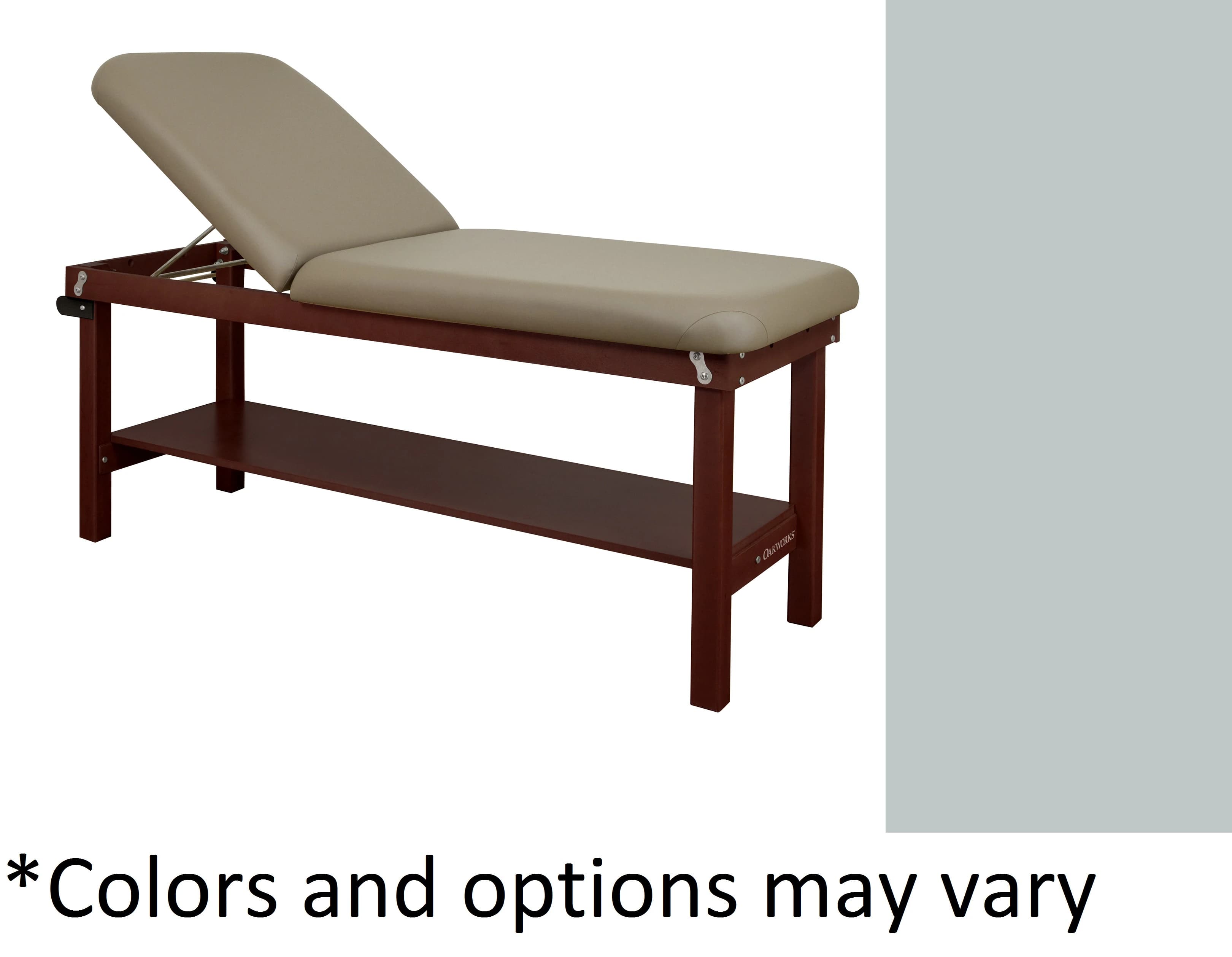Oakworks Powerline Treatment Table Flat Top Shelf, Gray Finish - Flat Top Tbl Shelf Gray Fnsh - Image 1
