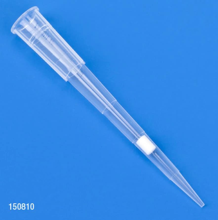 Globe Scientific Filtered Pipette Tips, 1-20 µL, Graduated, 54 mm, Low Retention, Sterile, Natural, Universal Fit, 10 Racks of 96, 960/Box - Tip Filter Pipette Low Rt Ster - Image 1