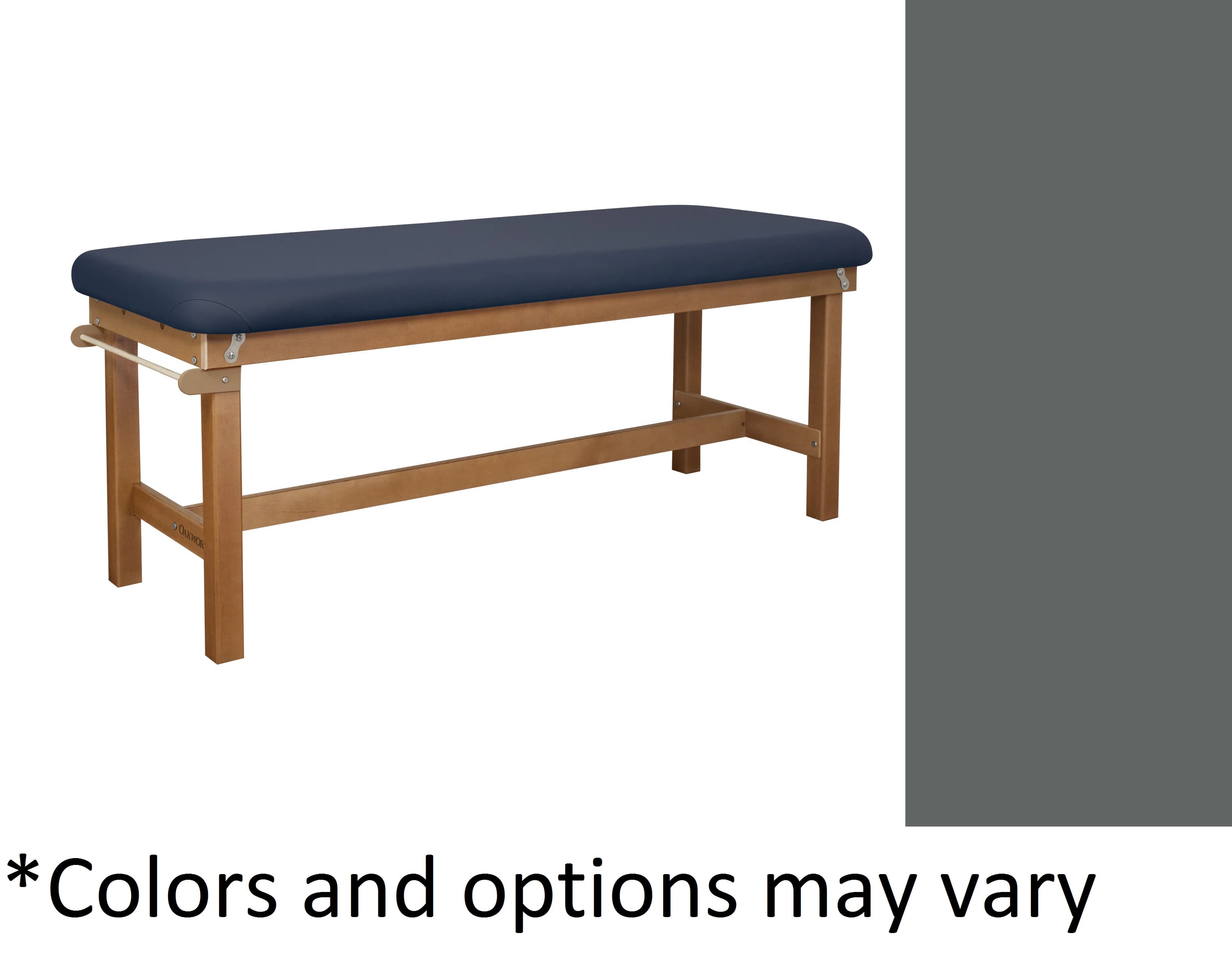 Oakworks Powerline Treatment Table, Flat Top, Pewter, 27" Width, 500 lb Capacity - Table Tx Flat Top Pewter 27" - Image 1