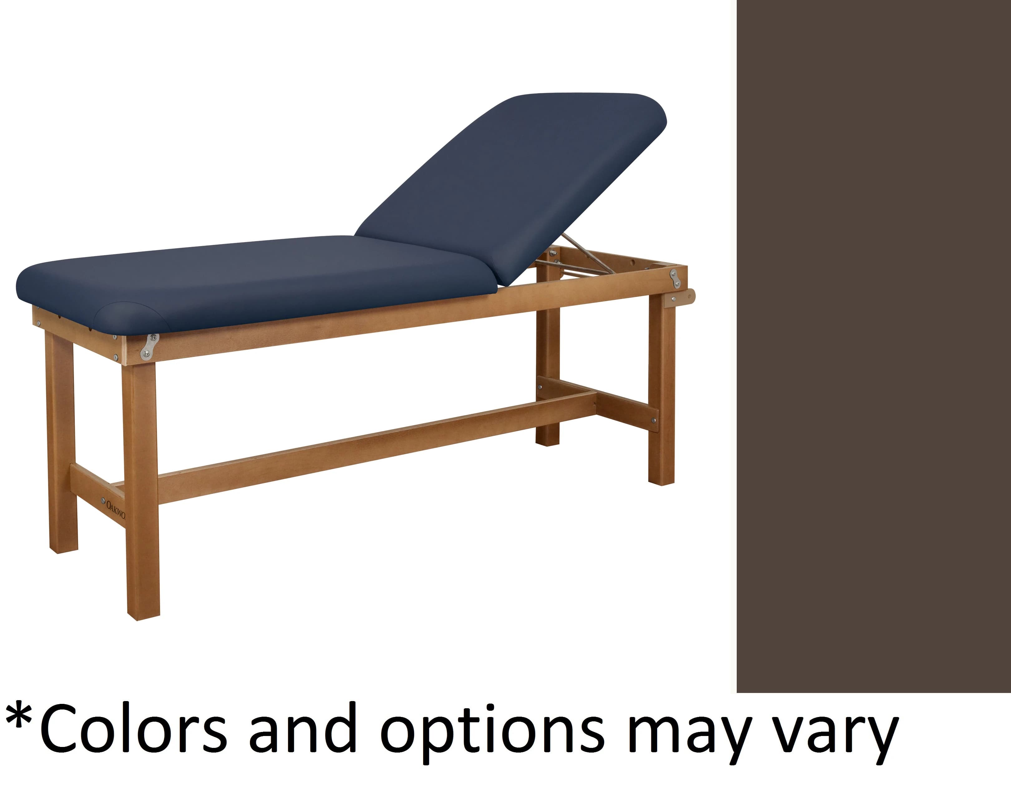 Oakworks Powerline Treatment Table, Espresso, Natural Backrest, 500 lb Capacity - Table Tx Natural Bkrst Esprsso - Image 1