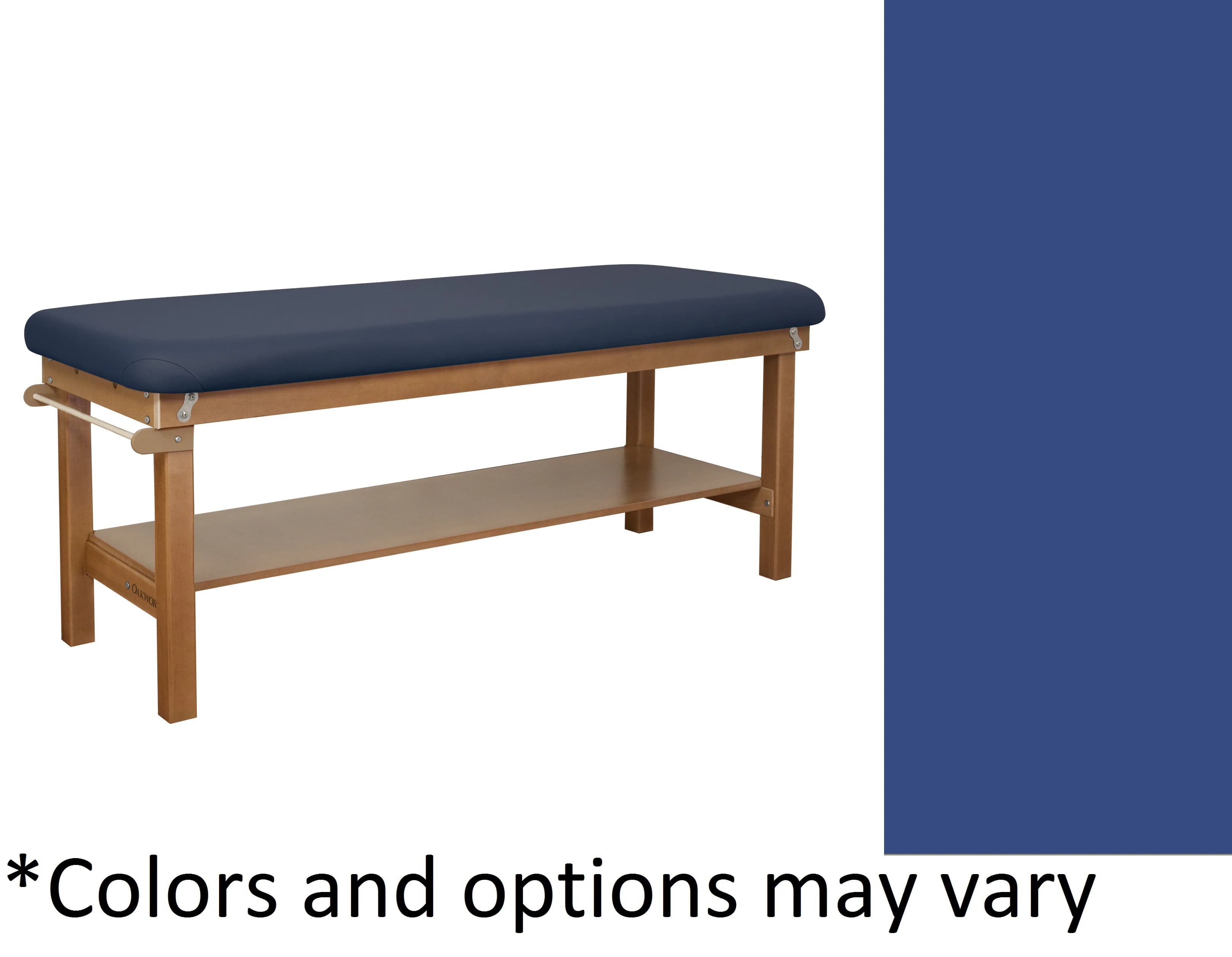 Oakworks Powerline Treatment Table, Flat Top with Shelf, Ocean Blue, 500 lb Capacity - Table Tx Flat Top Shelf Ocean - Image 1