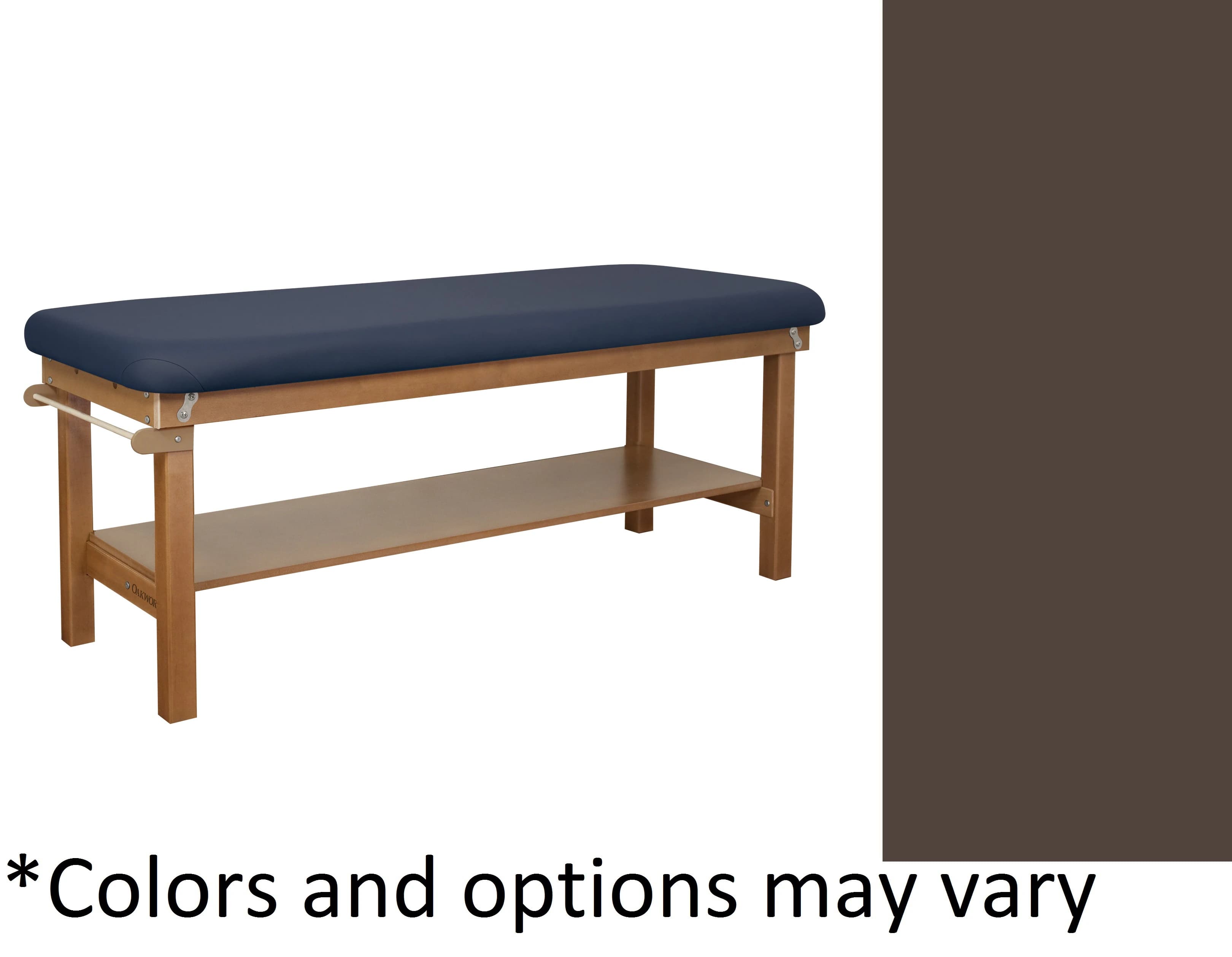 Oakworks Powerline Treatment Table, Flat Top with Shelf, Espresso, 500 lb Capacity - Table Tx Flat Tp Shlf Espresso - Image 1