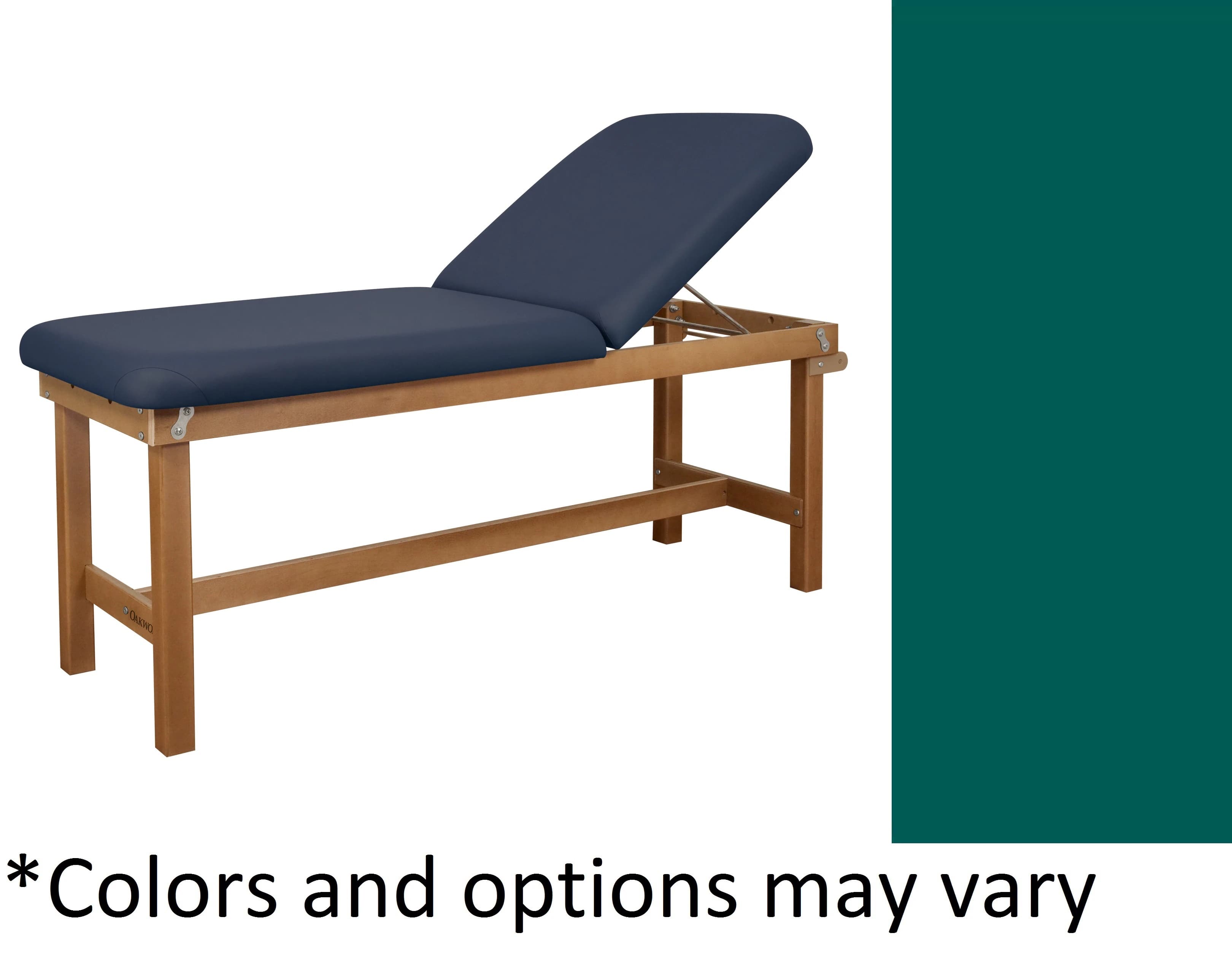 Oakworks Powerline Treatment Table with Backrest, 30" Width, Bluegrass Upholstery, 500 lb Capacity - Table Tx Bkrst 30" Bluegrass - Image 1