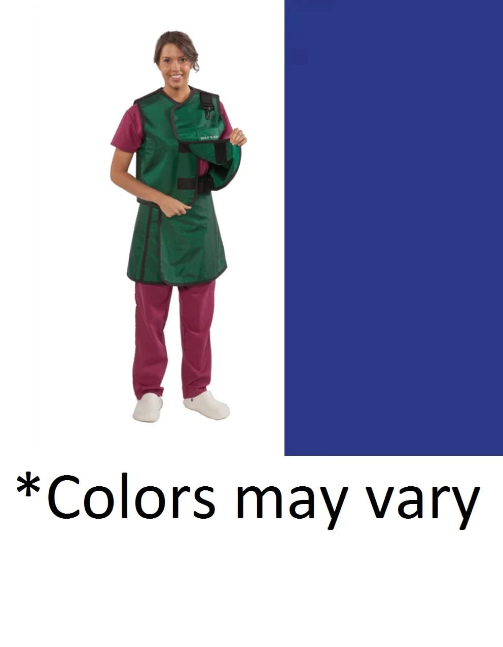Wolf X-Ray Women's Wrap-Around Lead Apron/Vest, Royal Blue, Large, 0.5mm Front Protection - Apron/Vest X-Ray Pb Wmn Large - Image 1