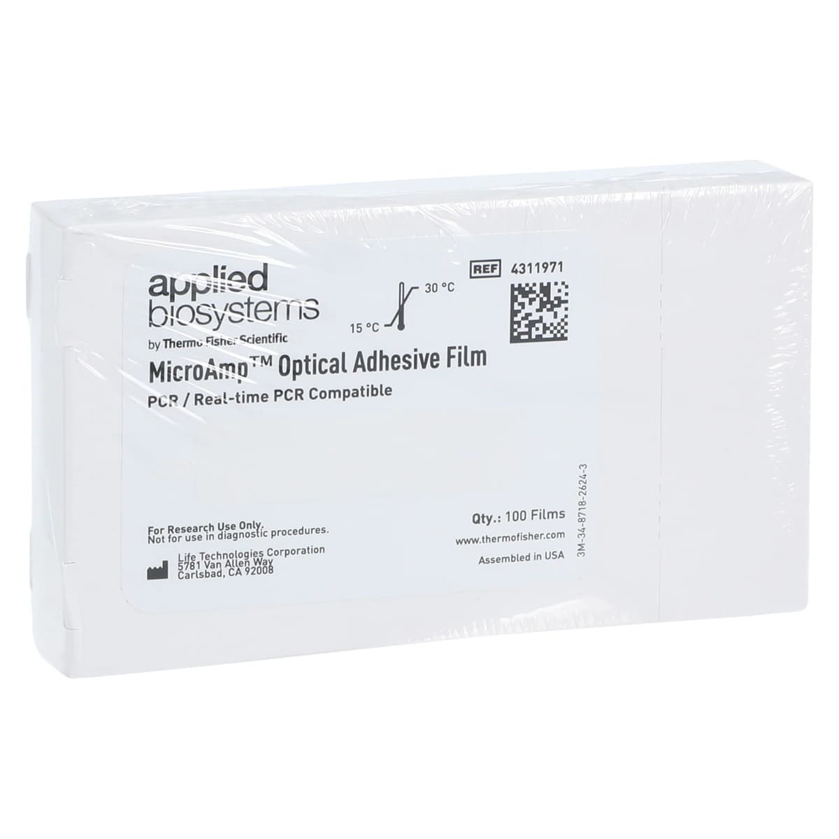 Applied Biosystems Sentosa SA Optical Adhesive Seal for PCR Testing, 100/Case - Seals Optical Adhsv Sentosa SA - Image 1