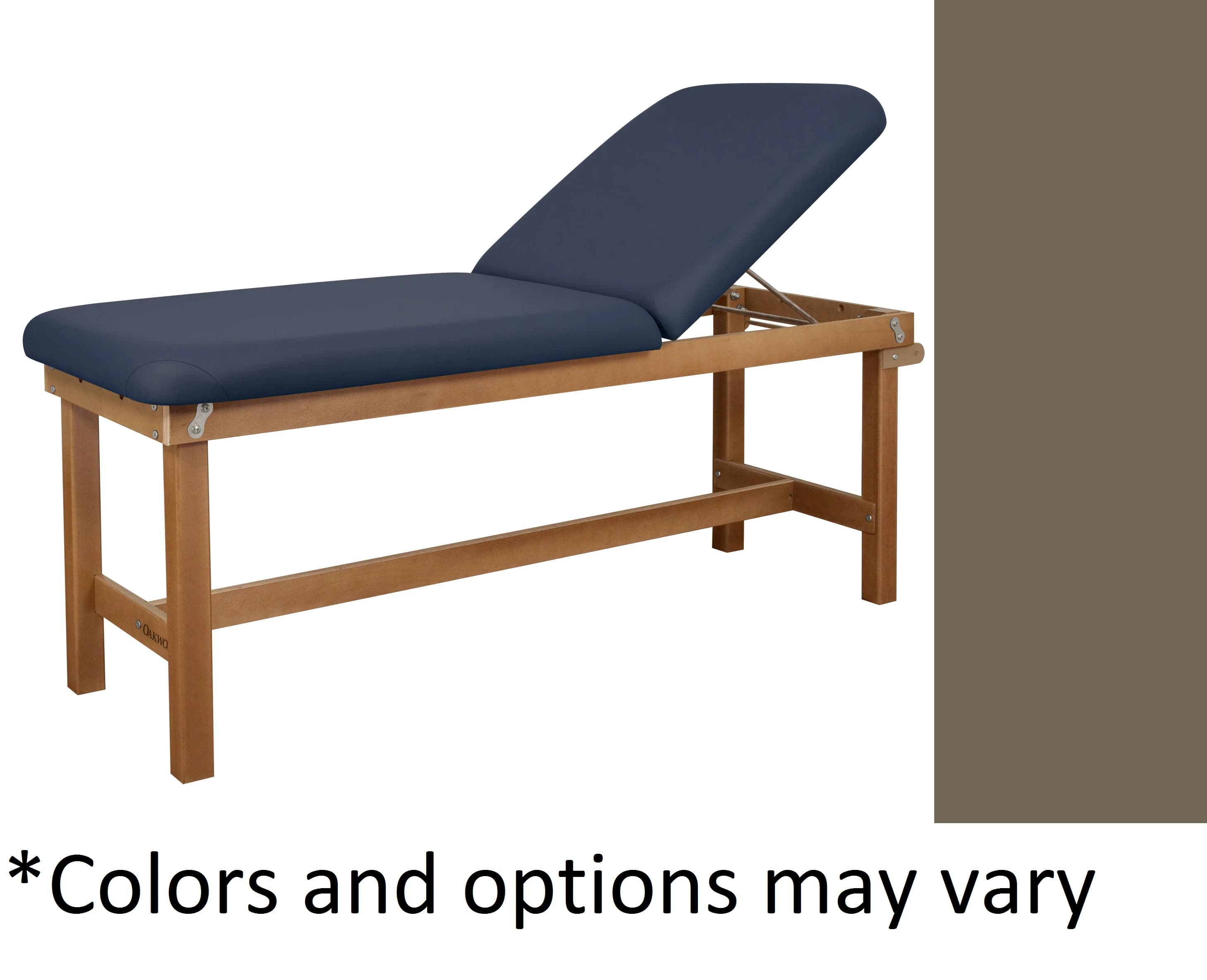 Oakworks Powerline Treatment Table, Backrest, without Shelf, Earth, 500 lb Capacity - Table Tx Bkrst w/o Shelf - Image 1